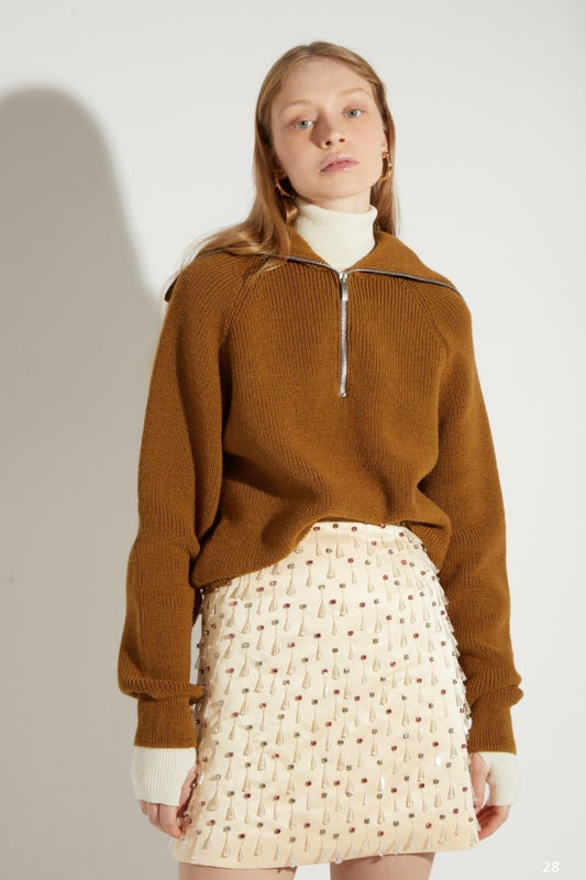 Marco Rambaldi - Heart Jacquard Knitwear Mini Skirt: Fuchsia