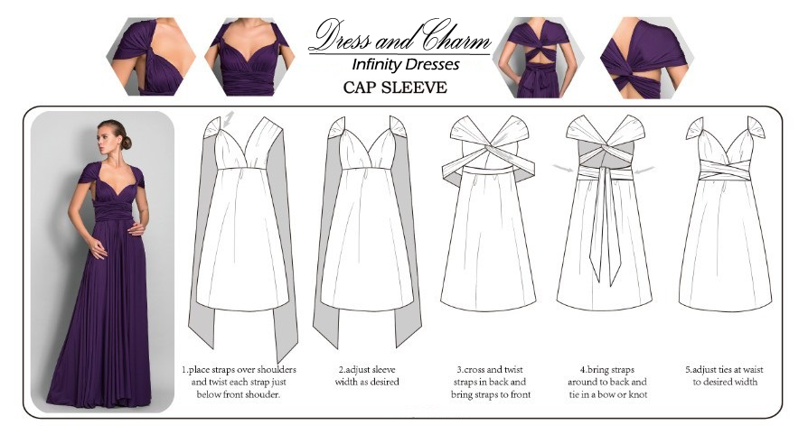 how to tie infinity dress Cap sleeve