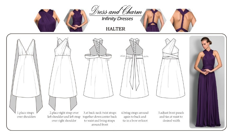 infinity dress off shoulder styles step by step