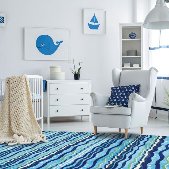 Wavey Stripes Coastal Rug