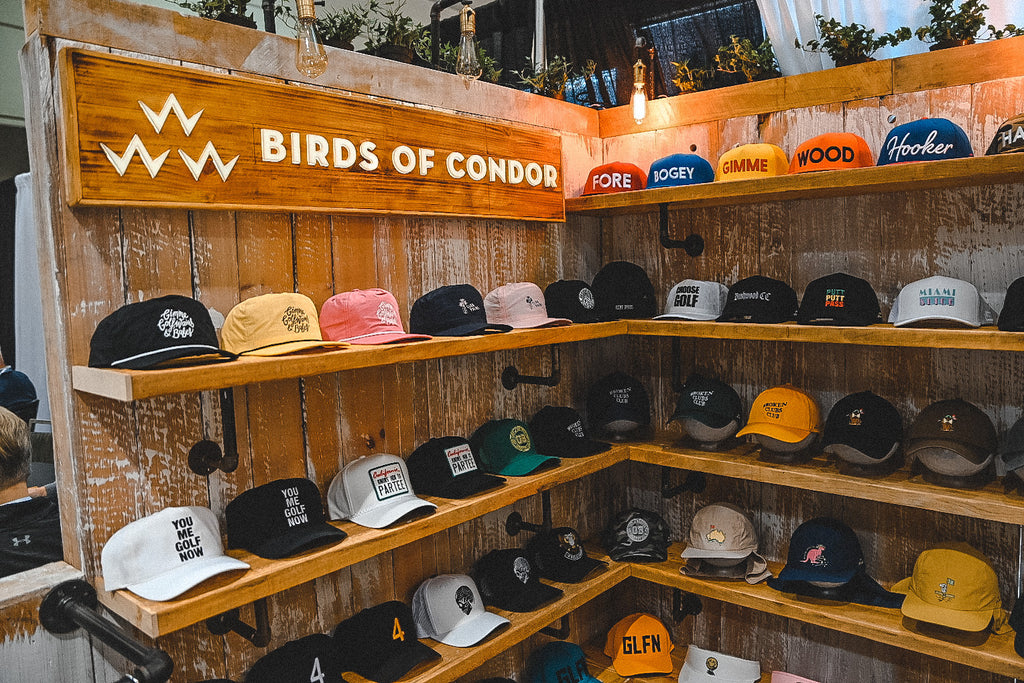 check out the new hat range and apparel by birds of condor from the 2020 pga golf show in Orlando Florida