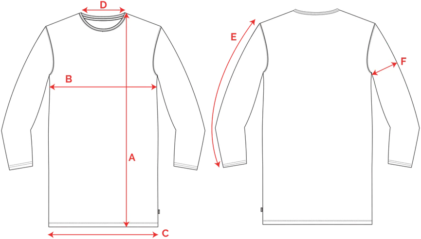 Long Sleeve T-Shirt Dress Size Guide