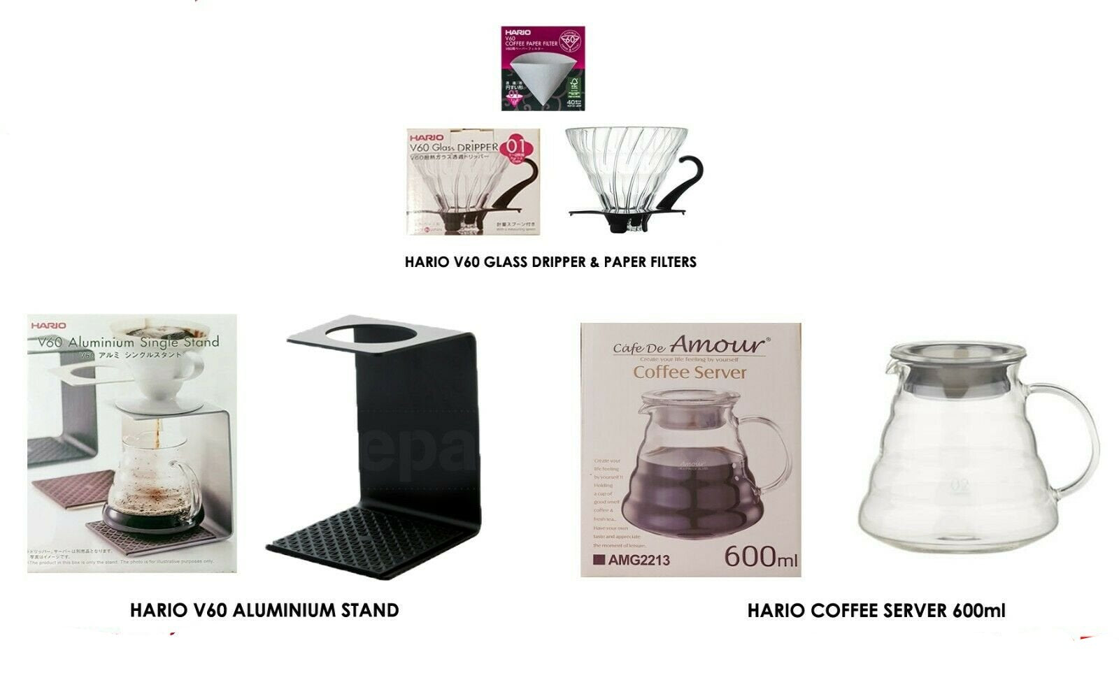 Hario V60 Stand Black Coffee Server Or Glass Dripper Or Filters Or A Shoptillyapop Com