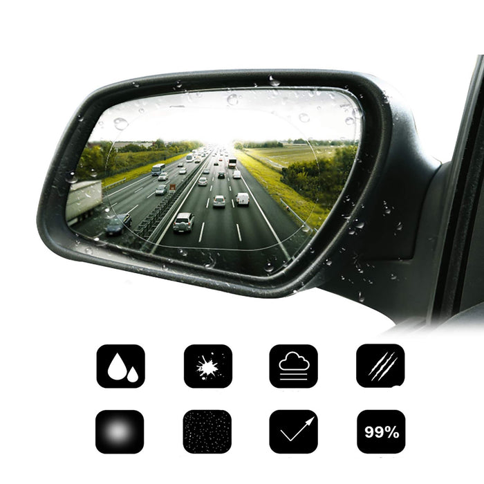 2 Kartech Car Side Mirror Film Waterproof Anti Fog Window Rearview Glass Rain
