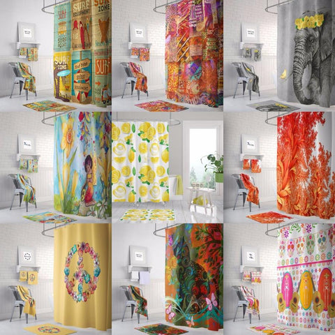 Orange and Yellow Shower Curtains