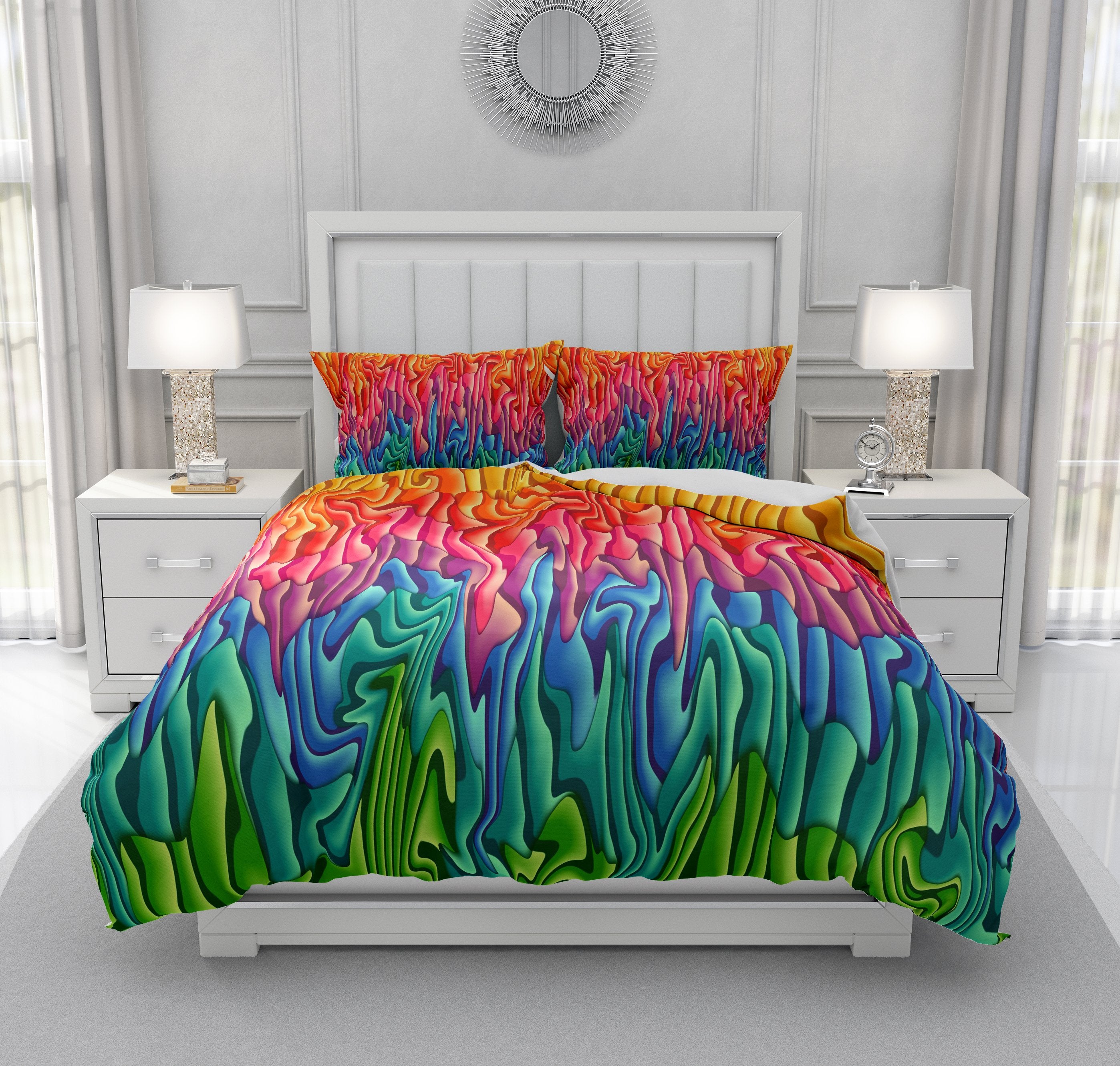 Boho Soul Bedding Comforter Or Duvet Cover Colorful Melting Wax