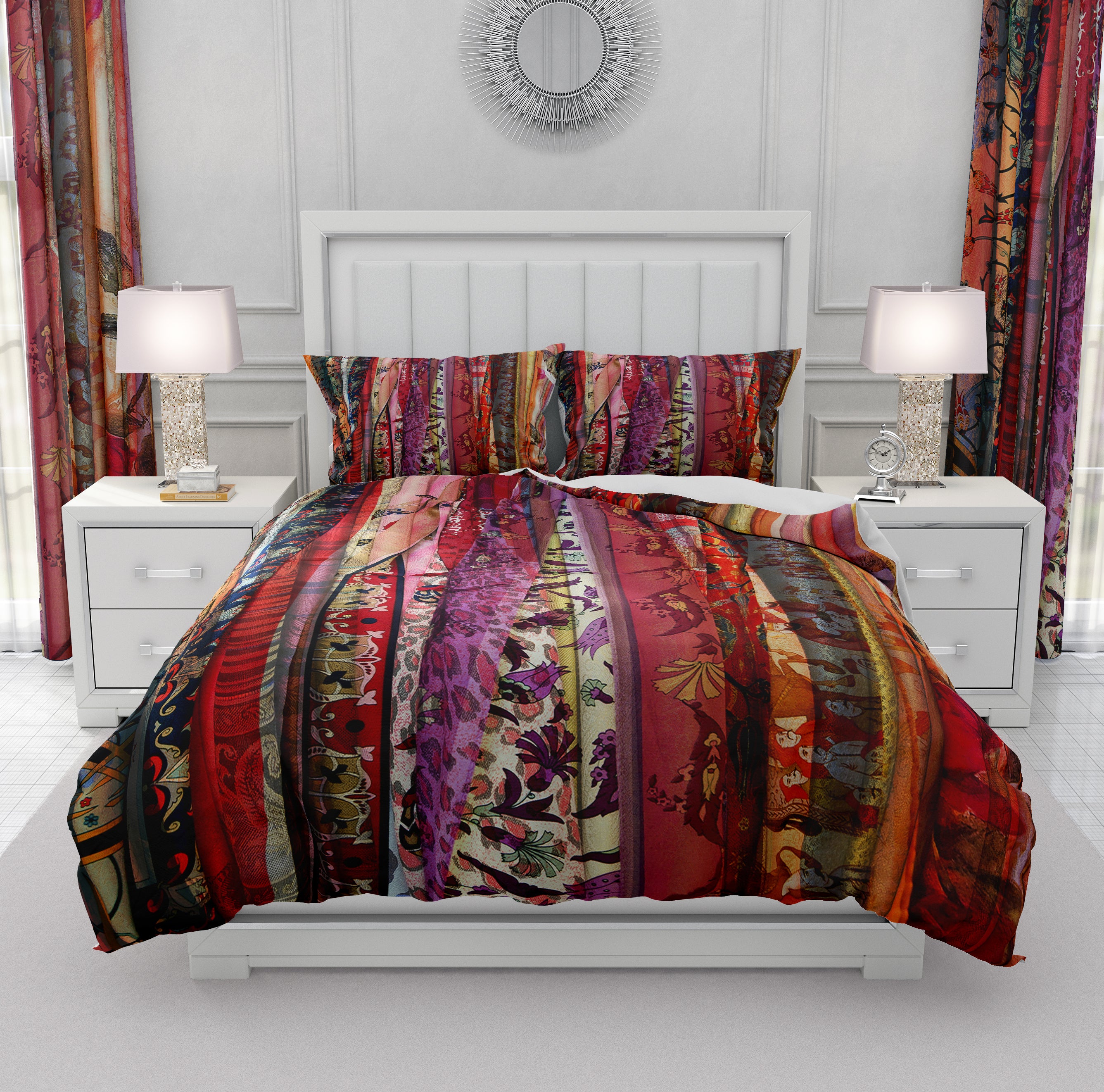 Boho Chic Gypsy Rags Red Bedding Folk N Funky