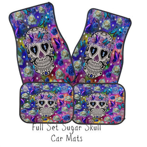 Eclectic Sparkle Sugar Skull And Butterflies Car Floor Mats