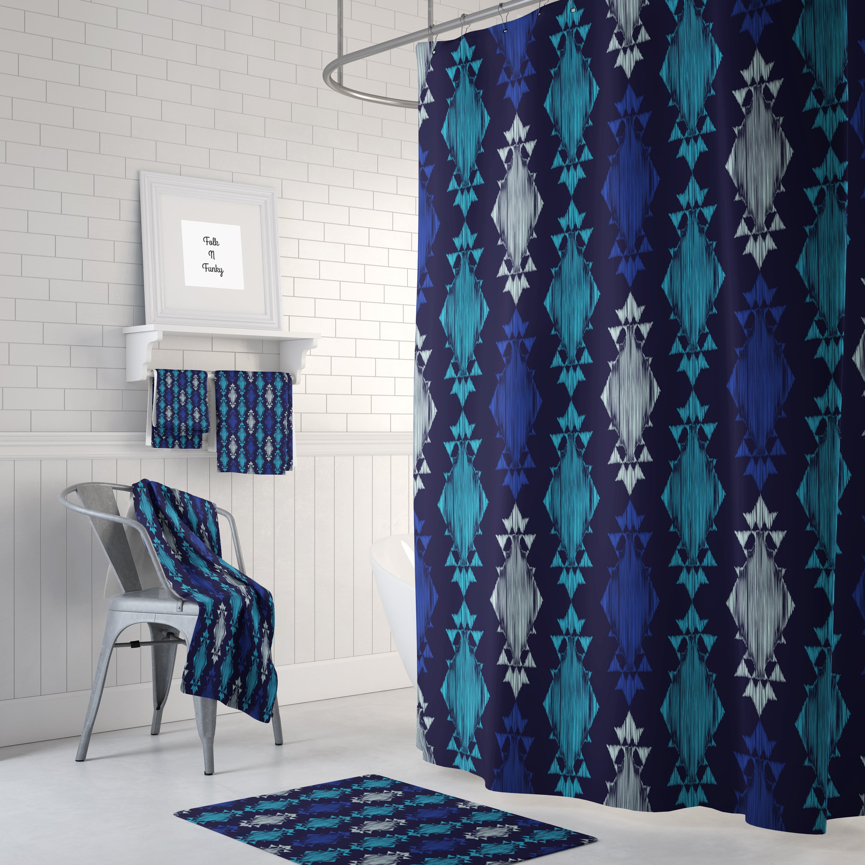 blue bathroom shower curtains