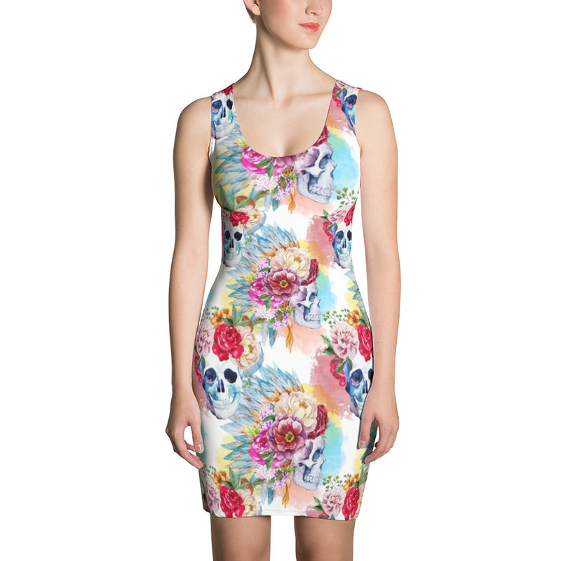 Watercolor Sugar Skull Dress – Folk N Funky