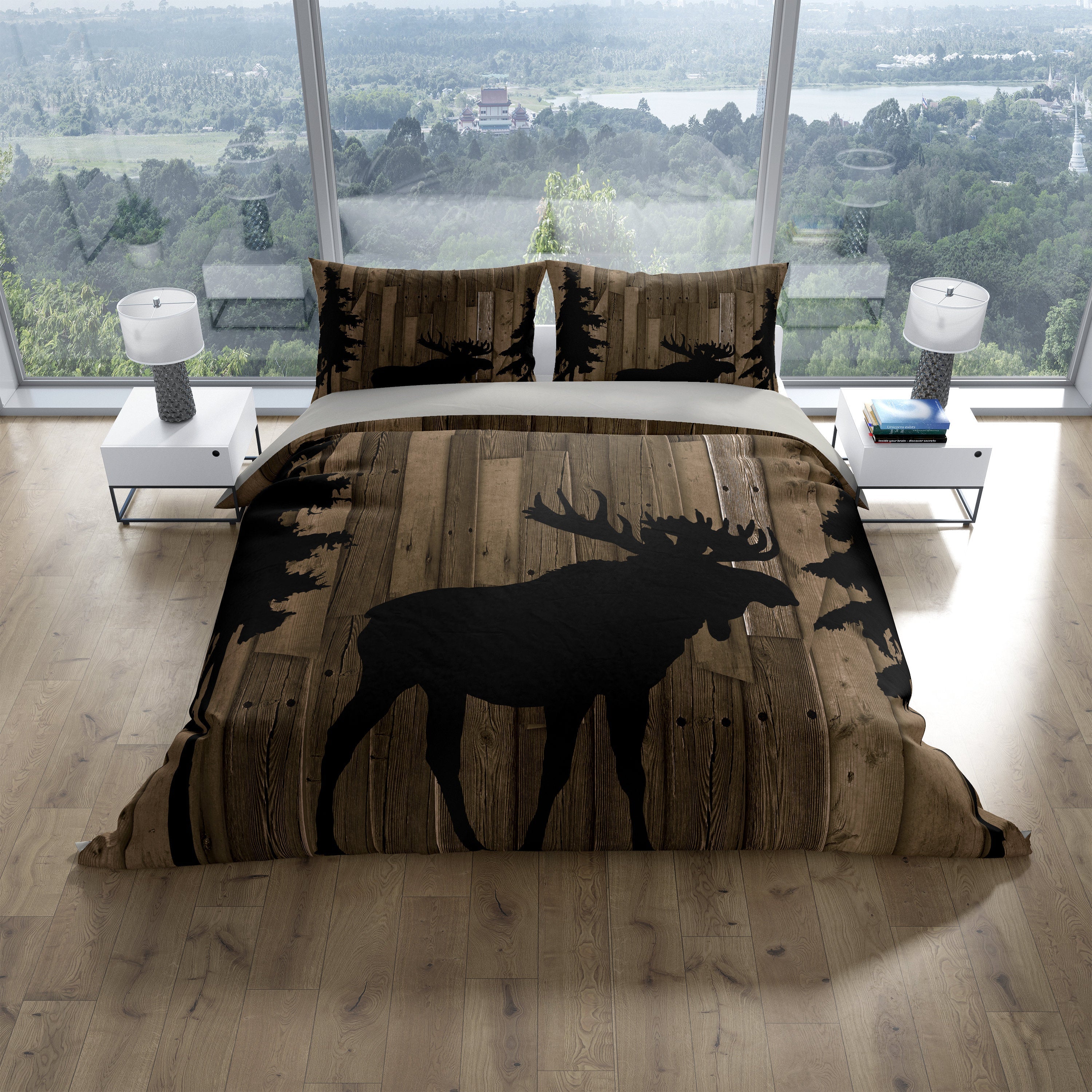 Rustic Moose Bedding Set Folk N Funky