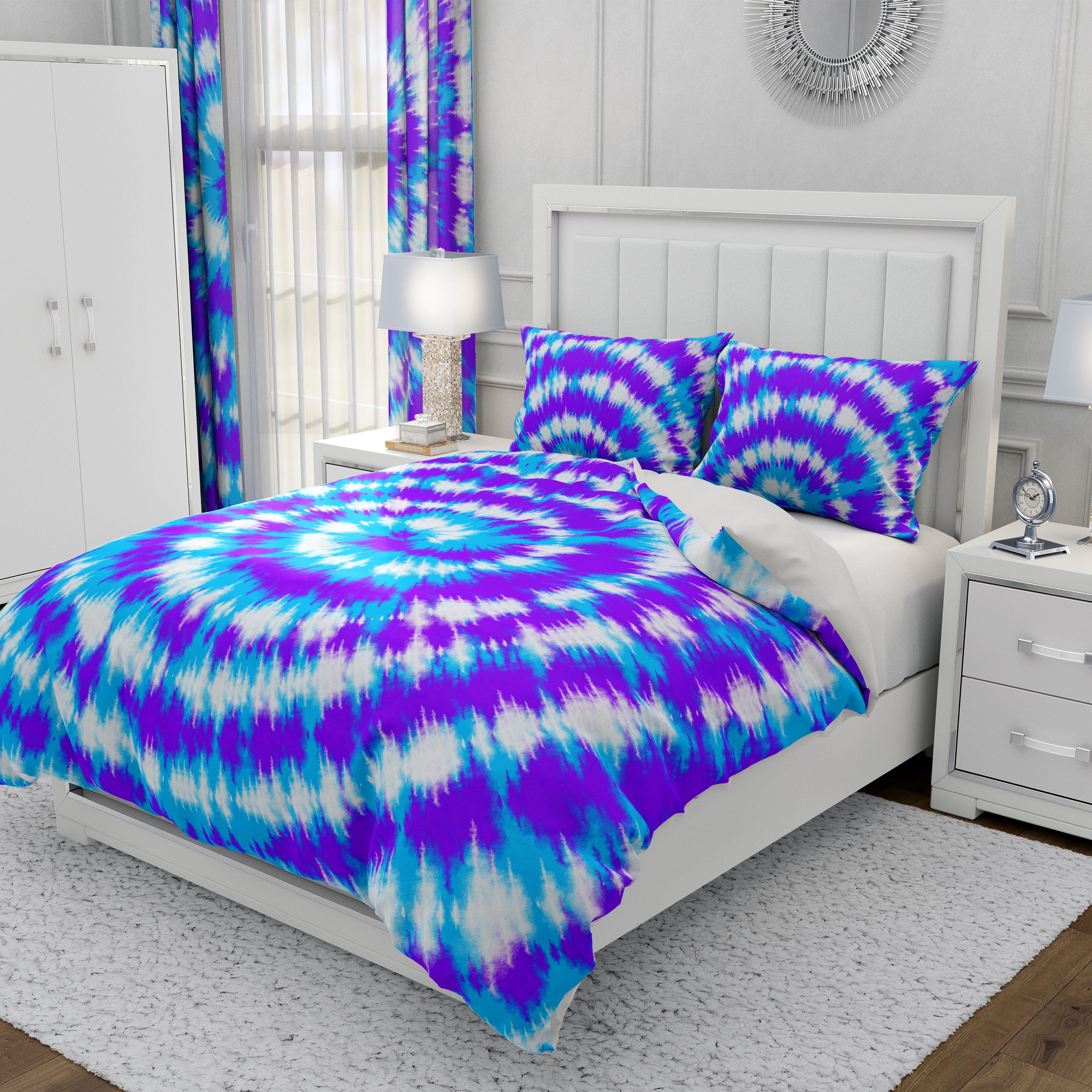 purple tie dye duvet cover