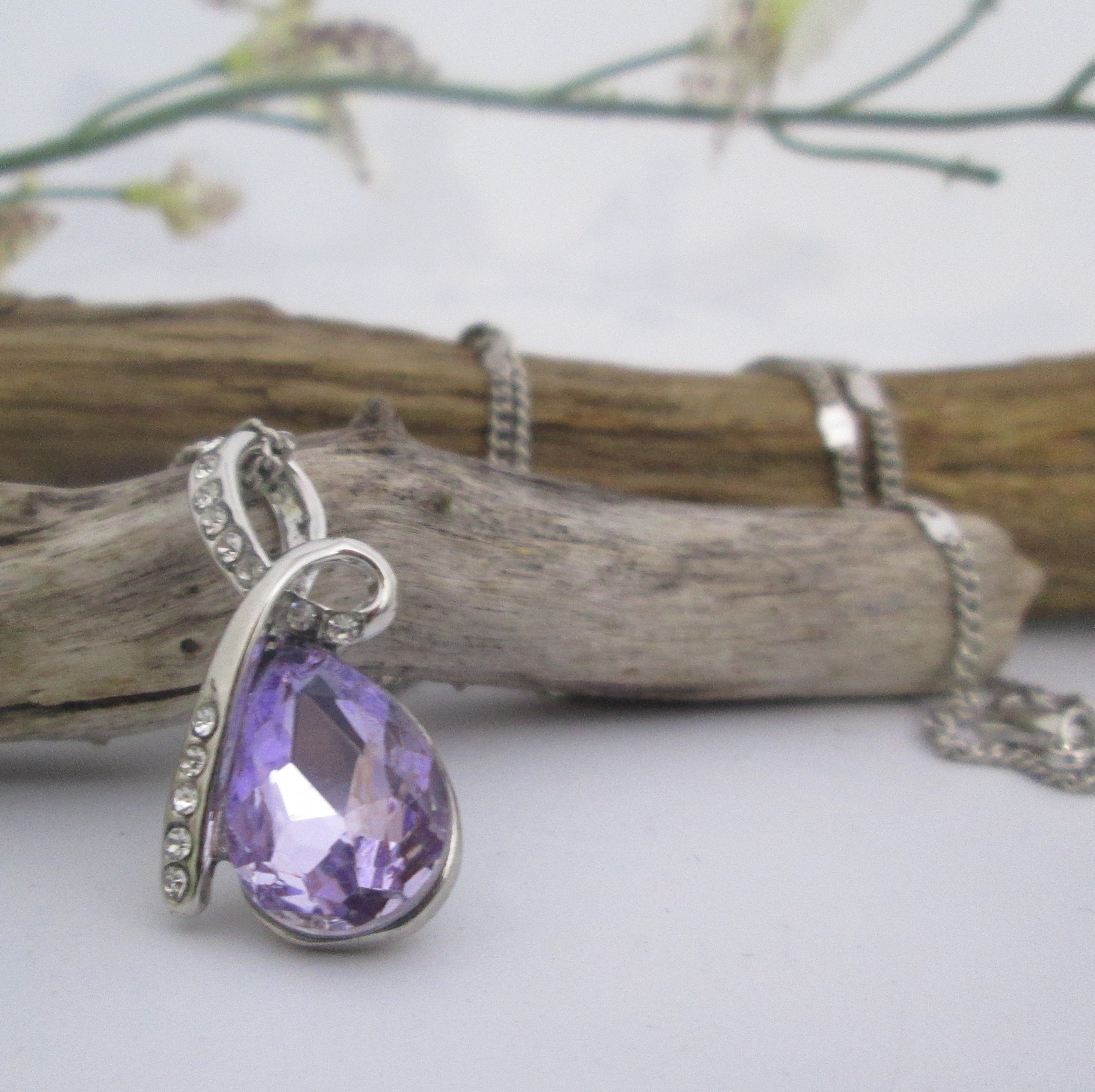 Amethyst Topaz Drop Necklace