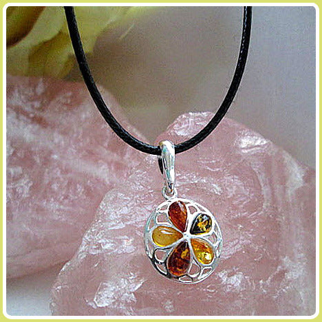 Success & Protection Baltic Amber Sterling Silver Pendant Necklace