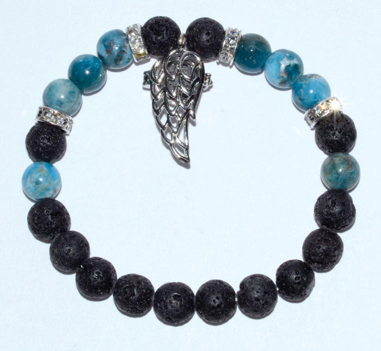 Lava Apatite with Angel Wing Bracelet