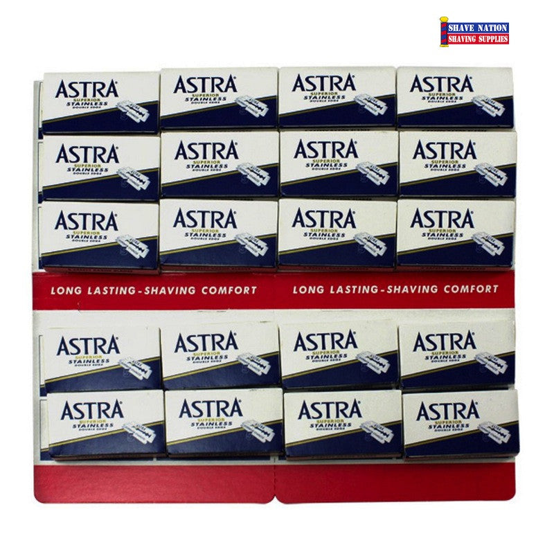 Astra Stainless De Safety Razor Blades 100 Blue Shave Nation