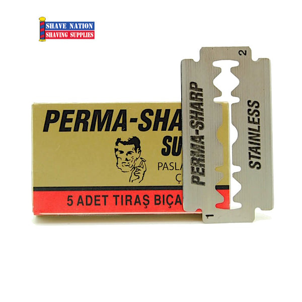 Perma-Sharp Super Double Edge DE Razor Blades 5Pk | Shave Nation