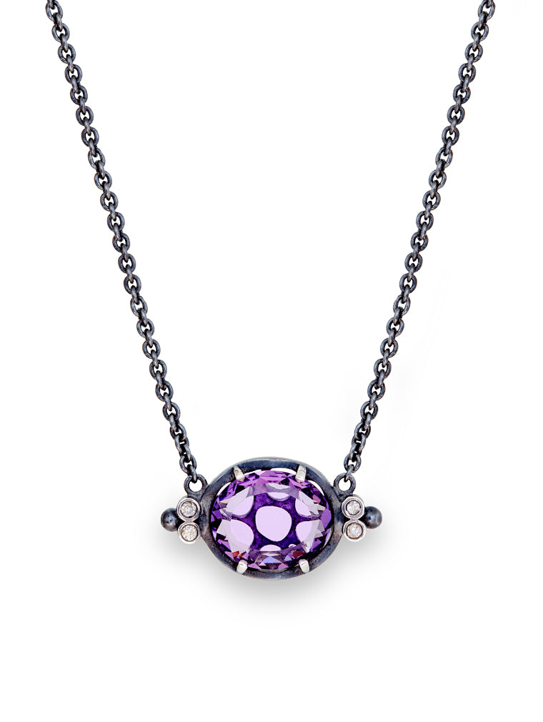 Amethyst & Diamond Chain Necklace