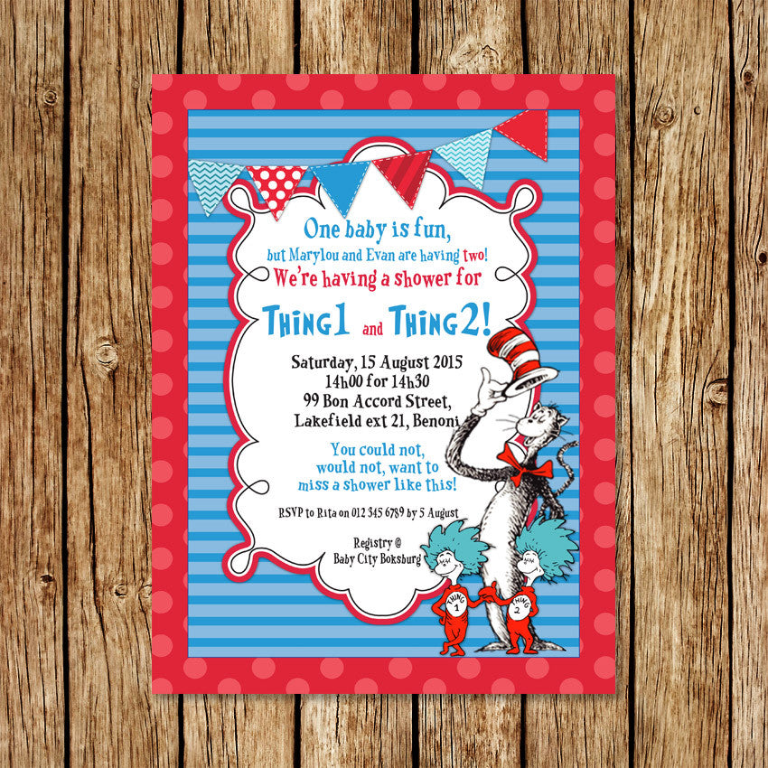 Dr Seuss Baby Shower Invitation Love My Goodies