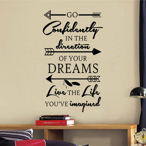 Inspirational Wall Decal Go Confidently In The Direction