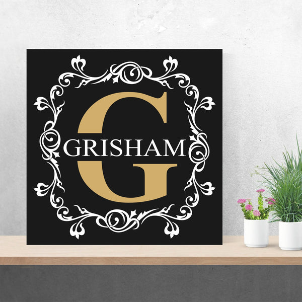 Fancy Monogram Painting | Hand Painted Canvas | Wedding Gift