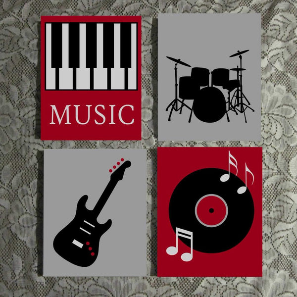 Music Themed Wall Art | Hand Painted Canvas | Music Room Decor