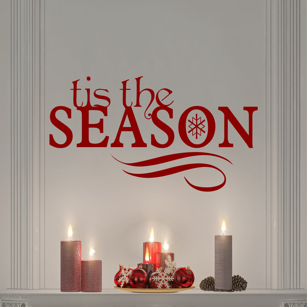 Tis the Season | Holiday Vinyl Decal | Christmas Wall Lettering