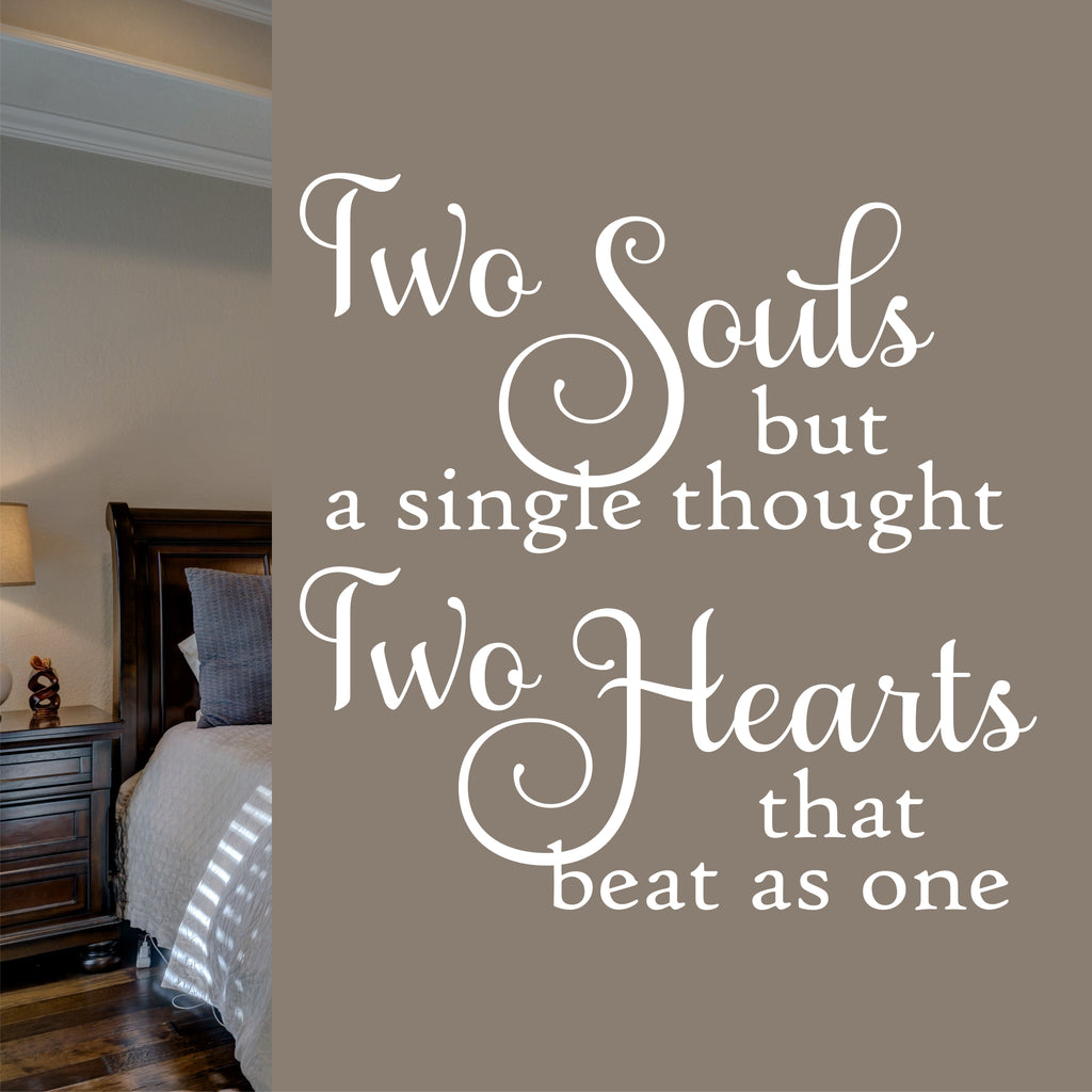 Two Souls Two Hearts Decal Vinyl Wall Lettering