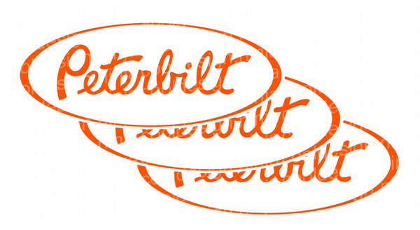Orange and White Peterbilt Emblem Skins