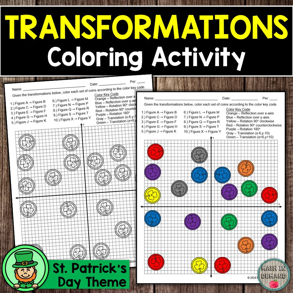 Transformations St Patrick's Day Activity
