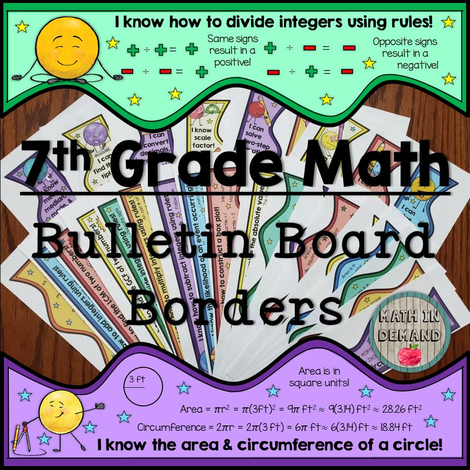 7th Grade Math Bulletin Board Borders Math In Demand