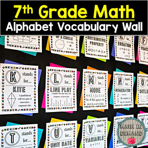 8th Grade Math Alphabet Vocabulary Word Wall (Great for Math Bulletin ...