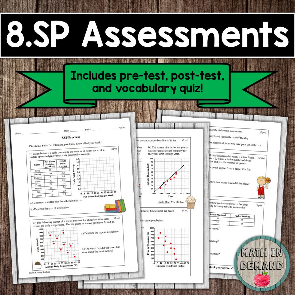 20.SP Assessment Pertaining To Scatter Plot Worksheet With Answers