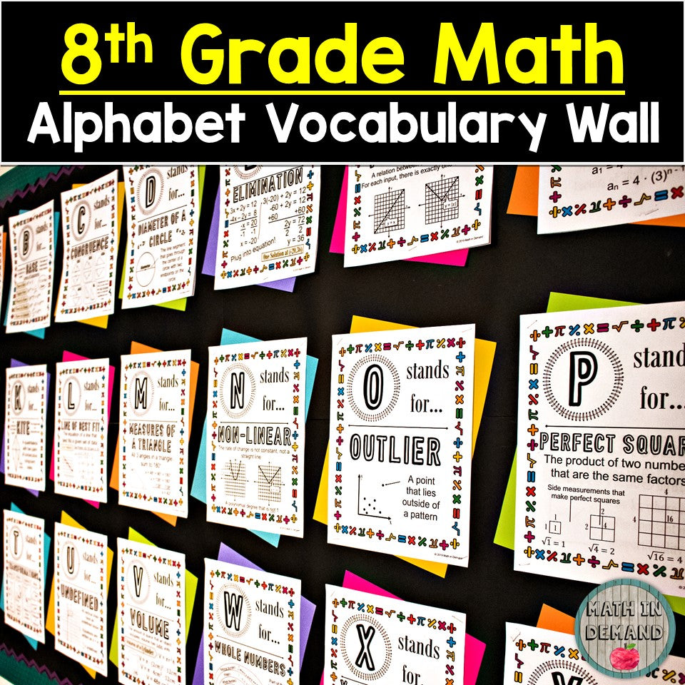 6th, 7th, and 8th Grade Math ENGLISH AND SPANISH Word Wall - Bright in the  Middle