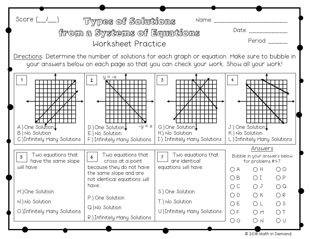 8th Grade Math Multiple Choice Worksheets