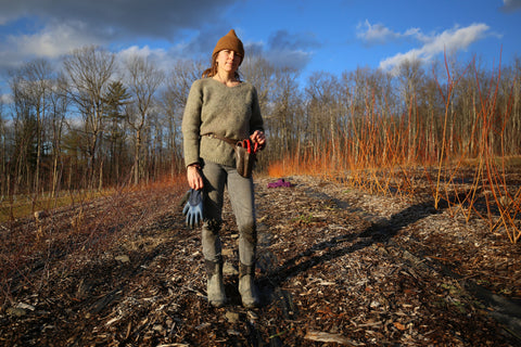 Crystal Van Gaasbeck harvests willow at Under the Tree Farm