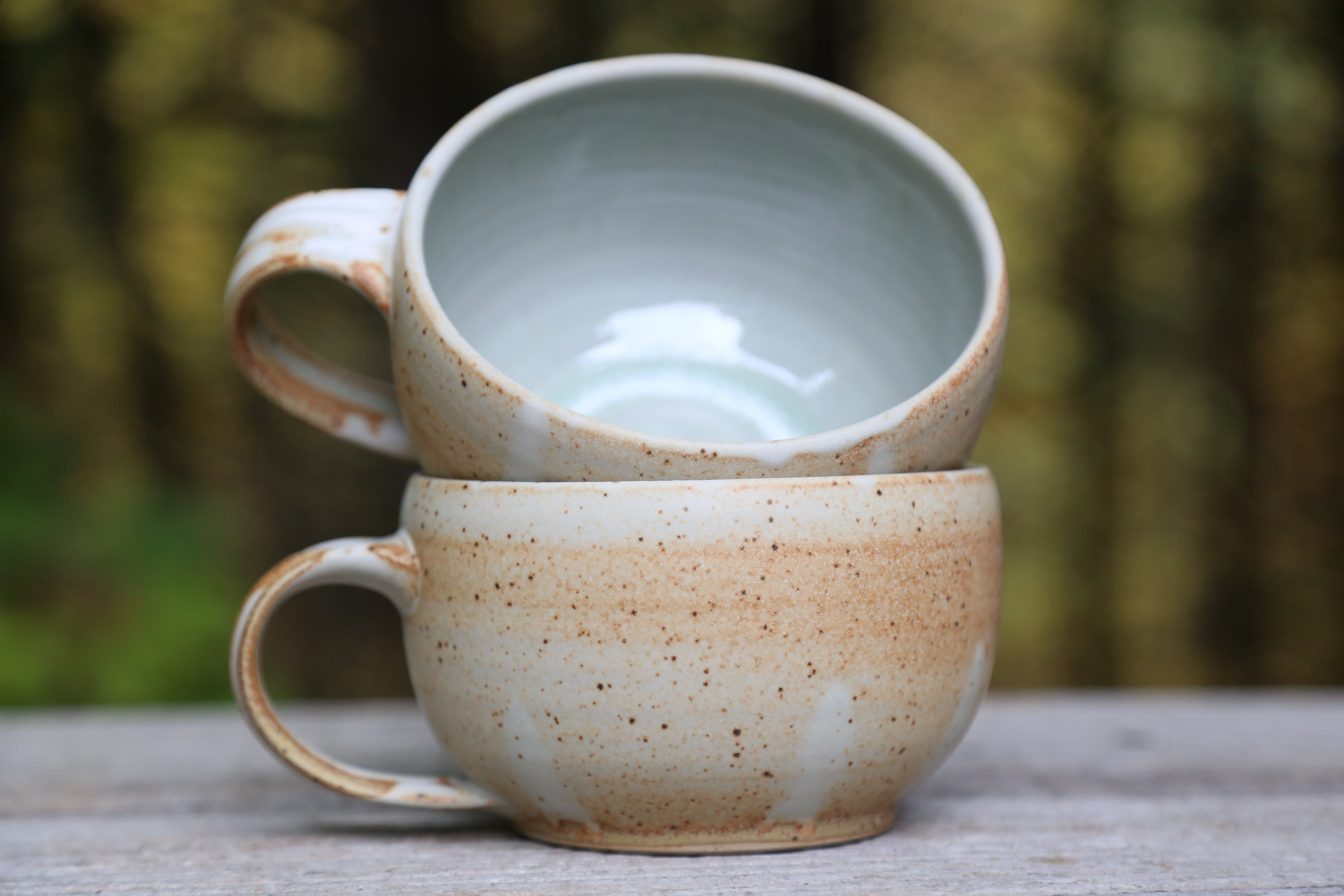 Pair of soup mugs in matte glaze