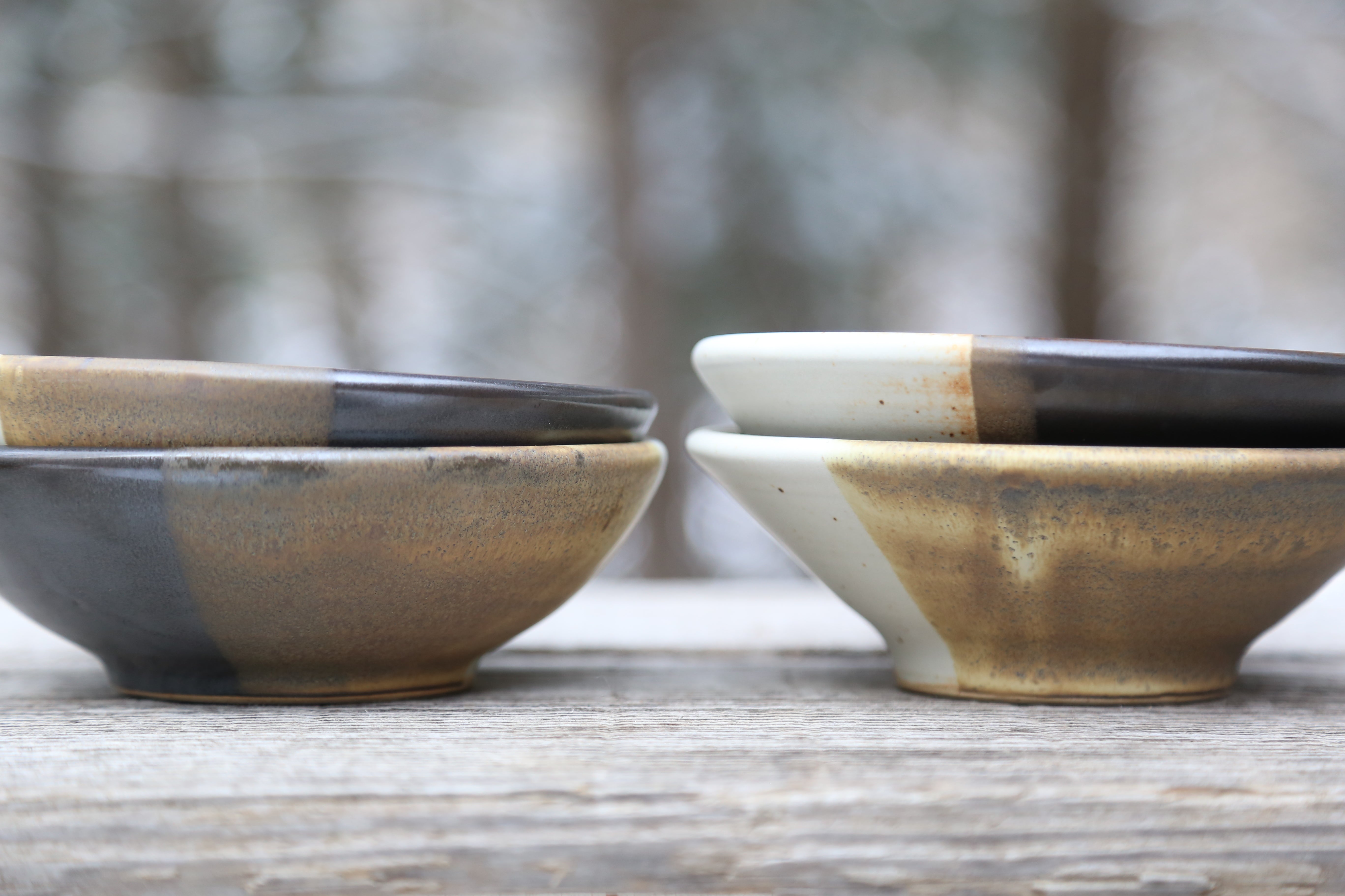 Two tri-colored soup/cereal bowls
