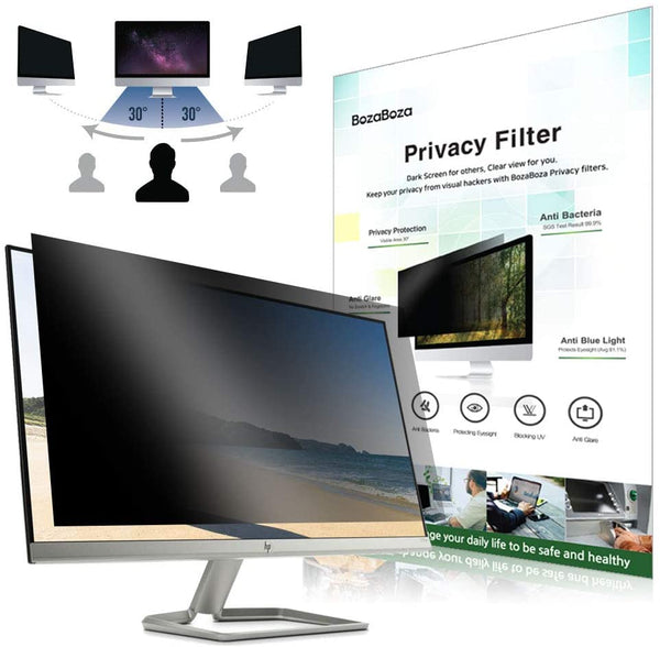 BOZABOZA PB Privacy Screen Filter with 81% Blue light cut | Anti-Glare | Anti-Scratch | for LCD/LED Monitor Display 螢幕防窺片 [抗藍光]