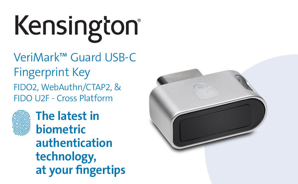 Kensington K64709WW VeriMark™ Guard USB-C Fingerprint Key – FIDO2, WebAuthn/CTAP2 and FIDO U2F – Cross Platform