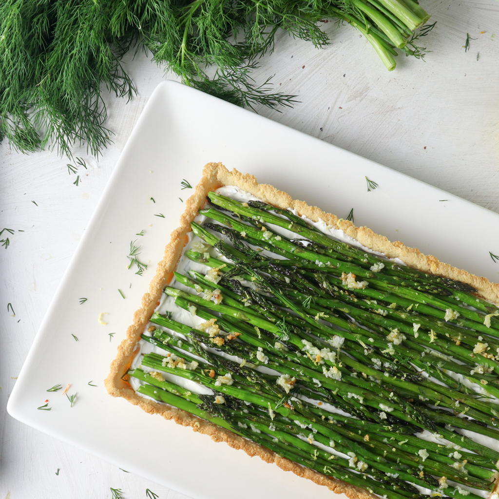 asparagus and dill labneh tart