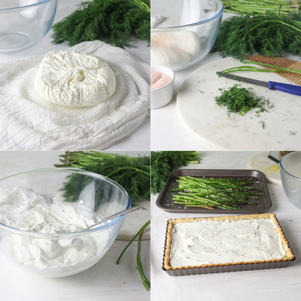 asparagus and dill labneh tart