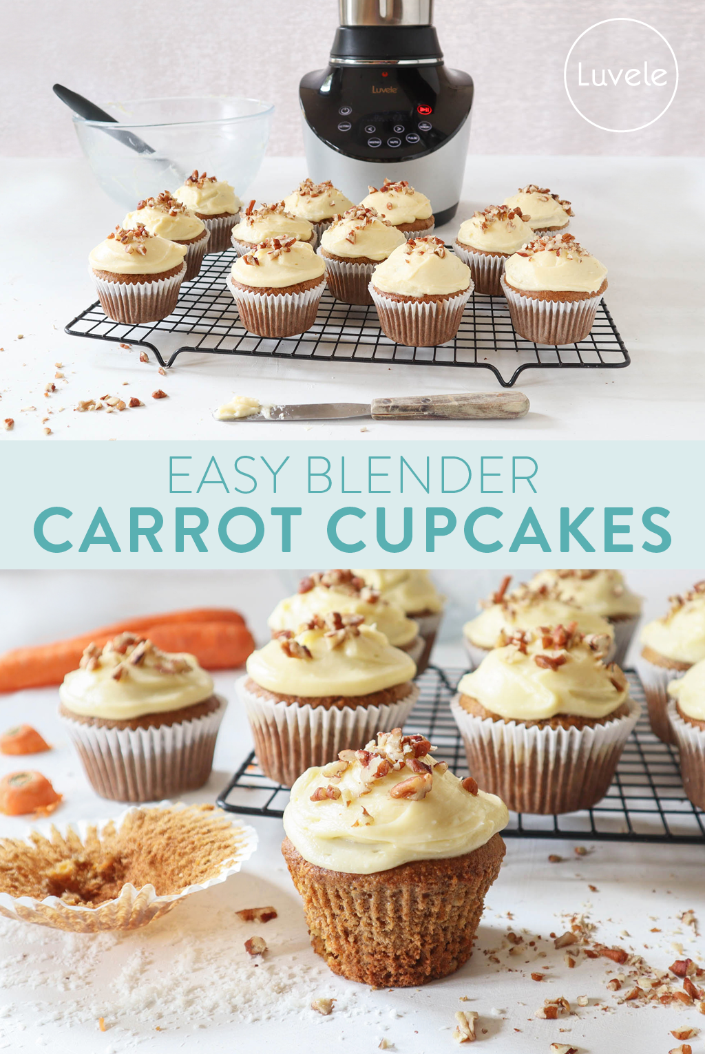 blender carrot cake cupcakes