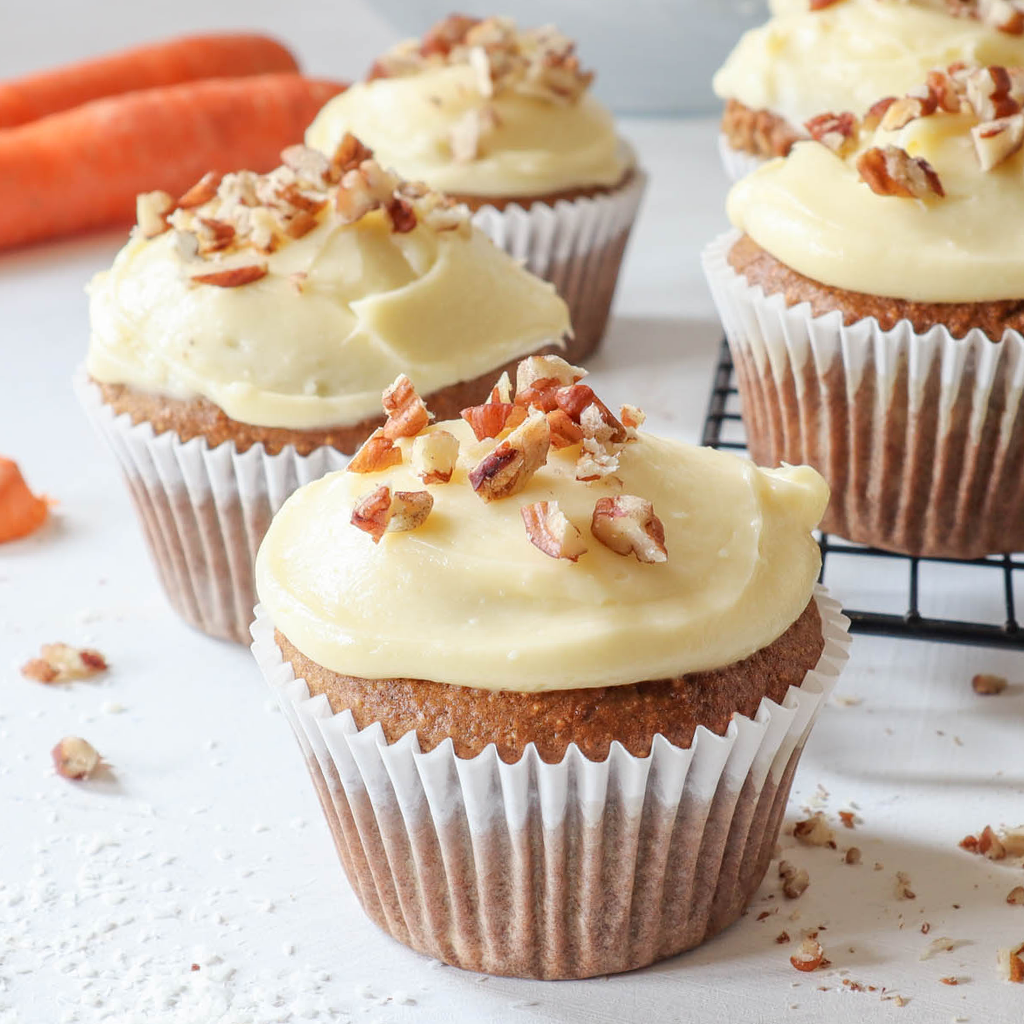 blender carrot cake cupcakes