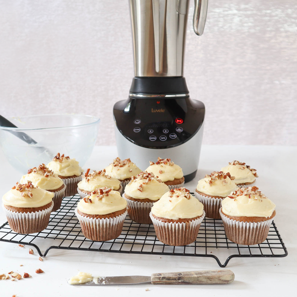 blender carrot cake cupcakes