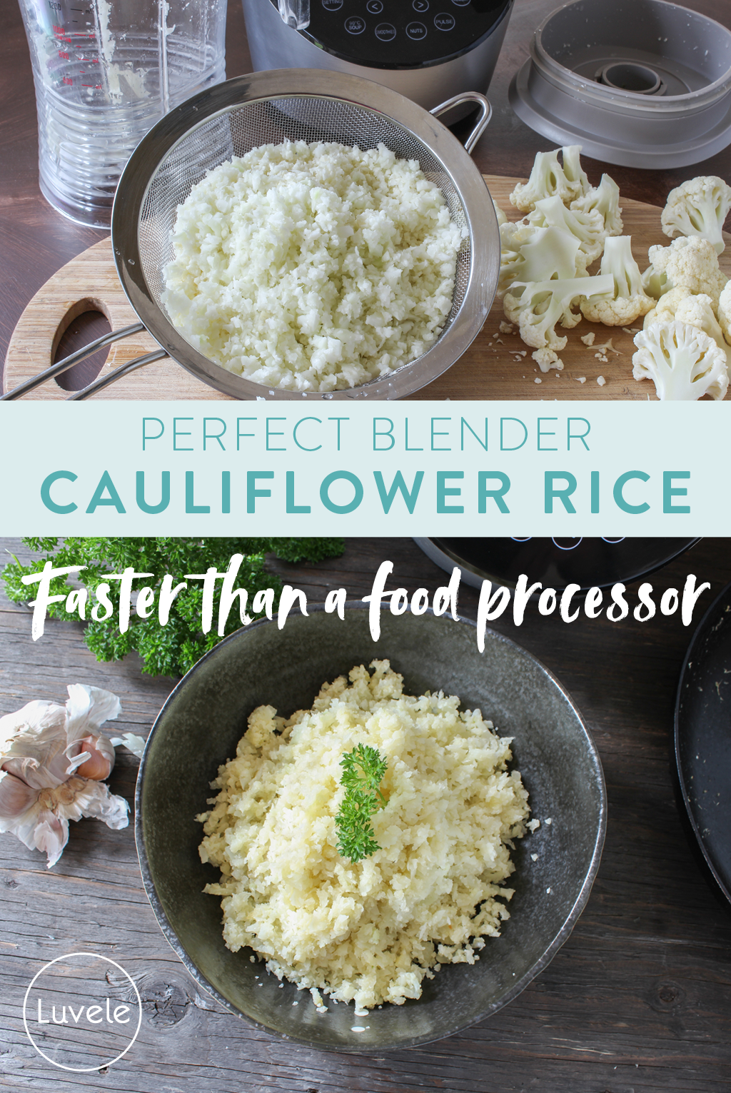Blender cauliflower rice