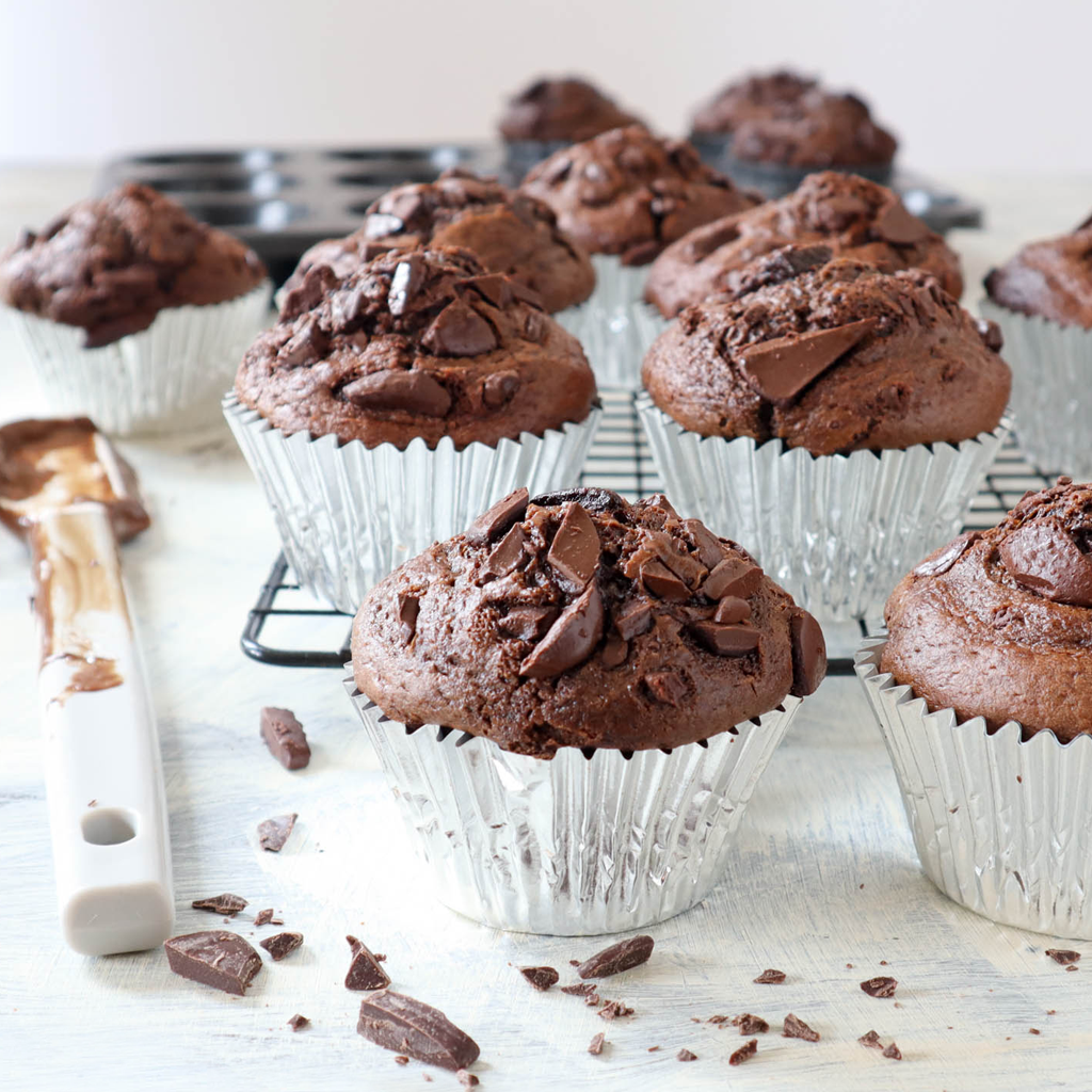 double chocolate blender muffins