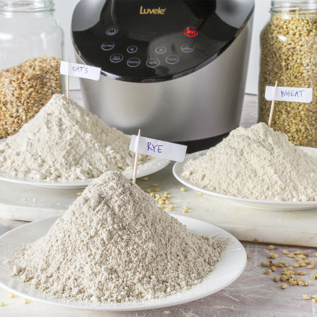 grinding whole-grains into flour