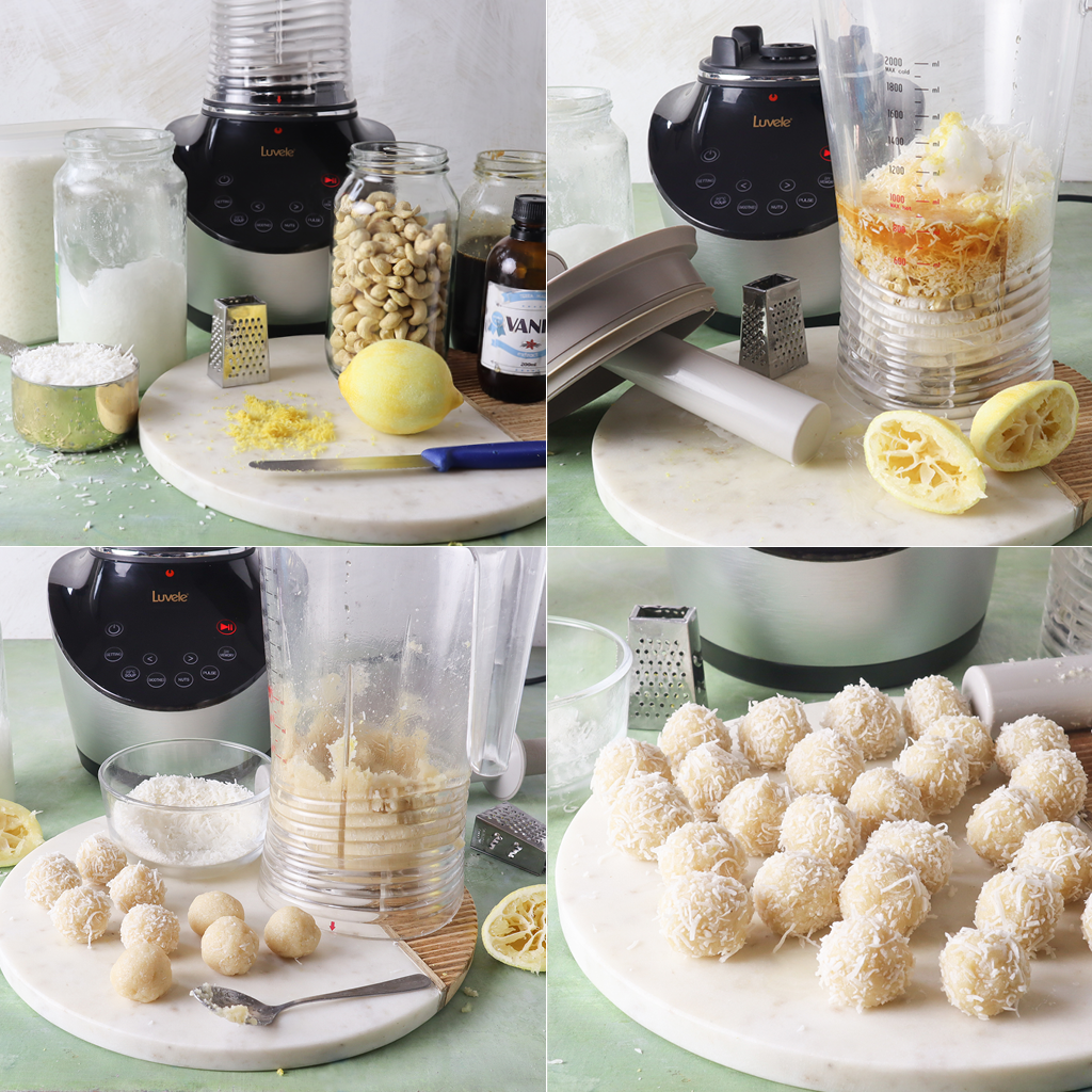 Lemon and coconut bliss balls