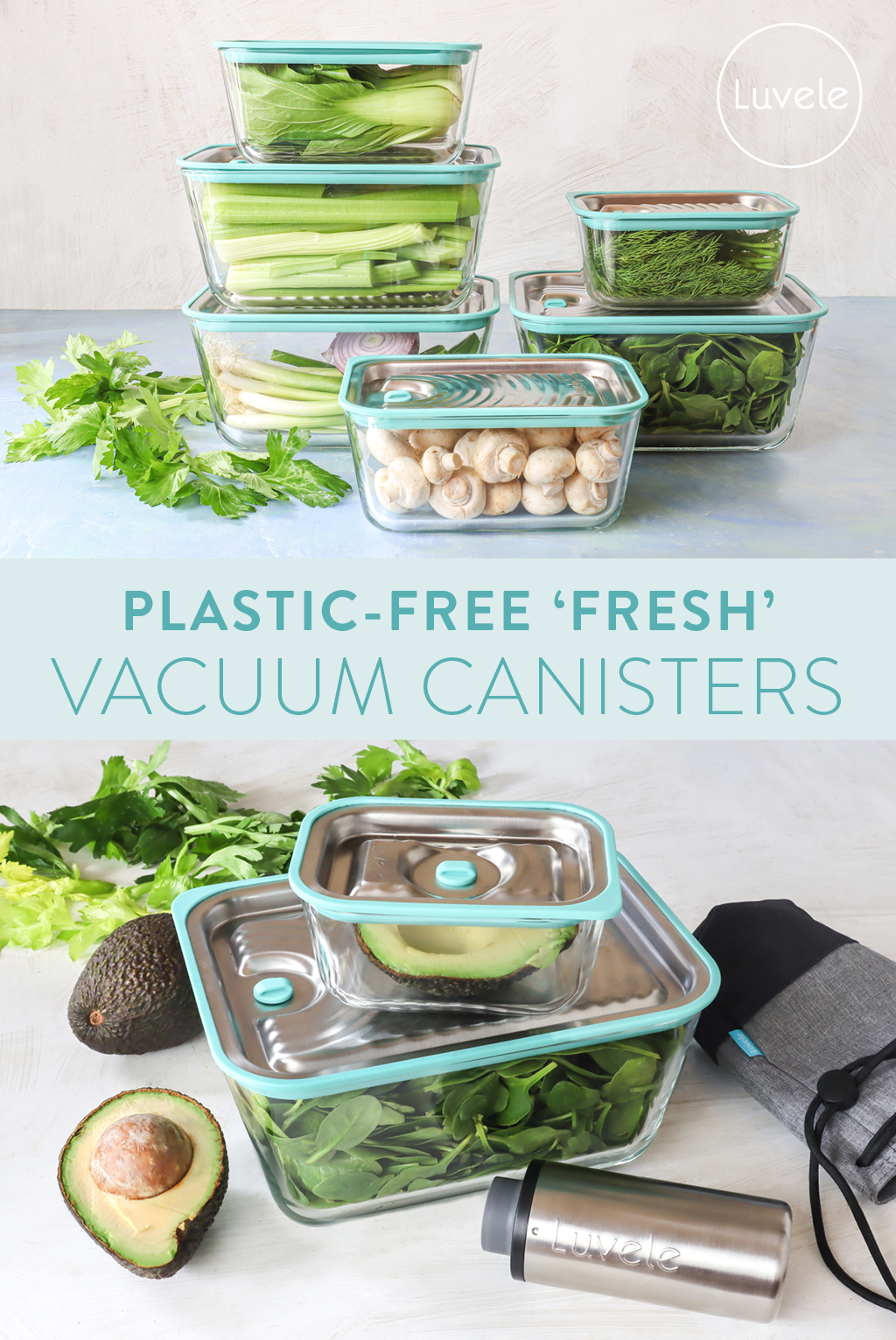 Fresh for longer, plastic free vacuum containers - Luvele AU